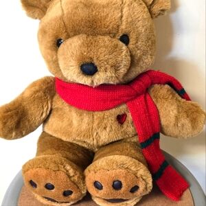 16" VINTAGE 1995 IPM BROWN MUSICAL CHRISTMAS TEDDY BEAR STUFFED ANIMAL PLUSH TOY